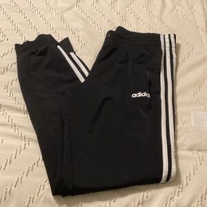 Adidas Women’s Black Joggers with White Stripes
